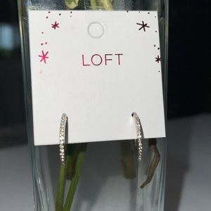 Loft Hoop Faux Diamond Earrings